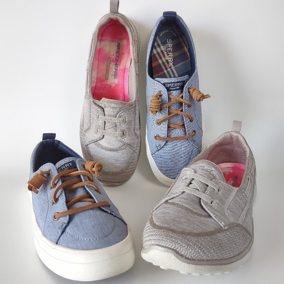 Shoes - Lot Of 2 Pair Skechers And Sperry Women Shoes